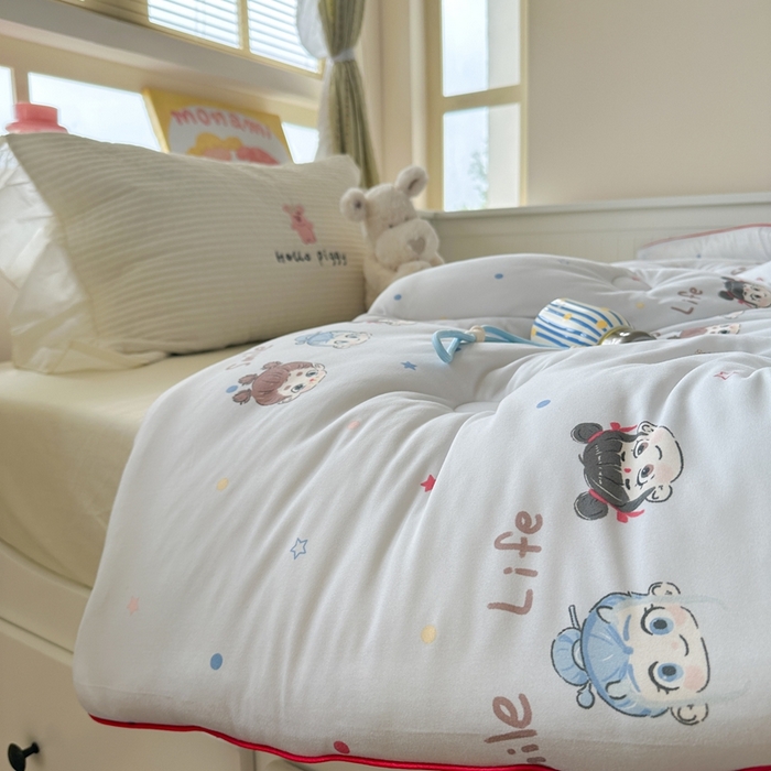 91家纺网 家纺一手货源 找家纺 暖生活 2026新款婴儿级牛奶针织棉大豆四季被冬被春秋被被子被芯哪吒