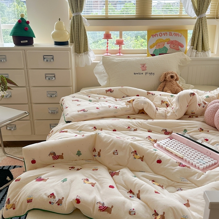 暖生活 2026新款婴儿级牛奶针织棉大豆四季被冬被春秋被被子被芯苹果小狗