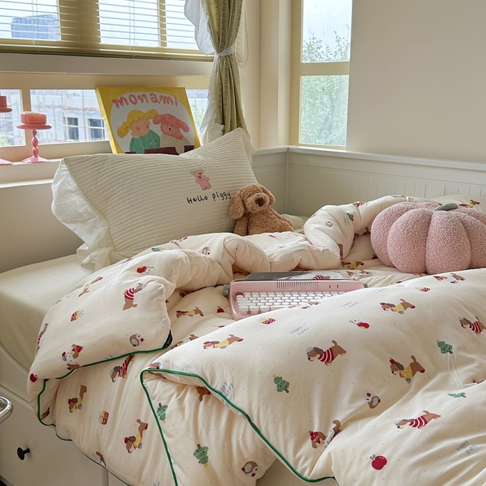 91家纺网 家纺一手货源 找家纺 暖生活 2026新款婴儿级牛奶针织棉大豆四季被冬被春秋被被子被芯苹果小狗