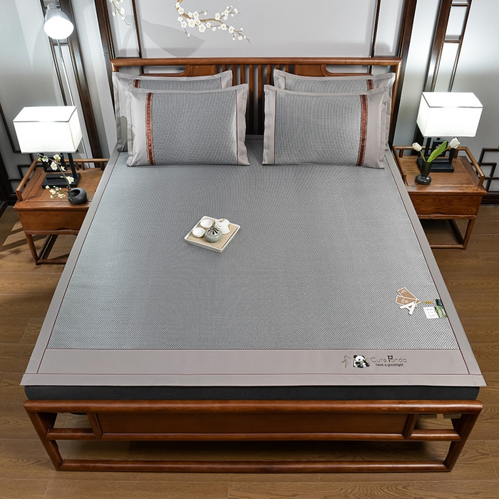 91家纺网 家纺一手货源 找家纺 （总）小牛席业 2026新款加厚款-经典熊猫冰藤席系列-凉席藤席冰藤席竹席空调席草席冰丝席豆豆席乳胶席三件套