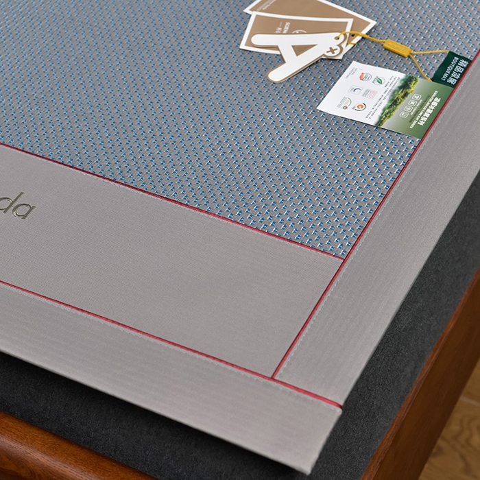 91家纺网 家纺一手货源 找家纺 小牛席业 2026新款加厚款-经典熊猫冰藤席系列-凉席藤席冰藤席竹席空调席草席冰丝席豆豆席乳胶席三件套 加厚款-经典熊猫冰藤席（蓝色）