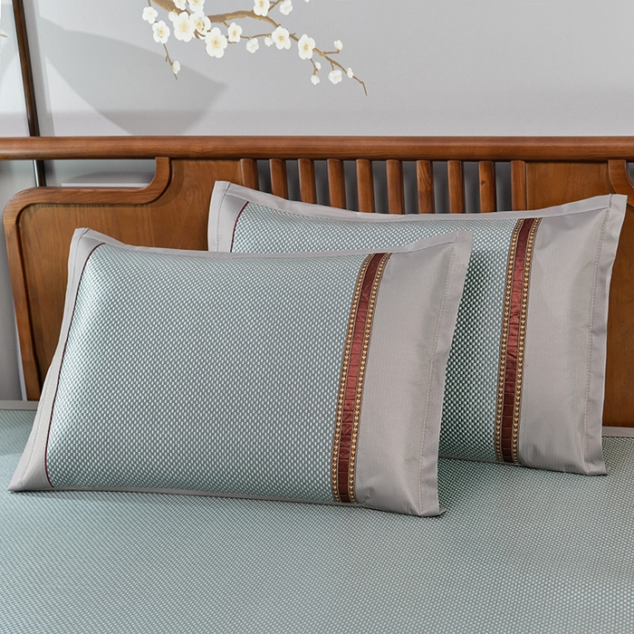 91家纺网 家纺一手货源 找家纺 小牛席业 2026新款加厚款-经典熊猫冰藤席系列-凉席藤席冰藤席竹席空调席草席冰丝席豆豆席乳胶席三件套 加厚款-经典熊猫冰藤席（绿色）