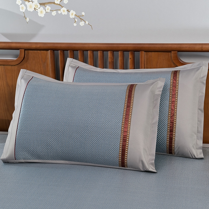 91家纺网 家纺一手货源 找家纺 小牛席业 2026新款加厚款-经典熊猫冰藤席系列-凉席藤席冰藤席竹席空调席草席冰丝席豆豆席乳胶席三件套 加厚款-经典熊猫冰藤席（蓝色）