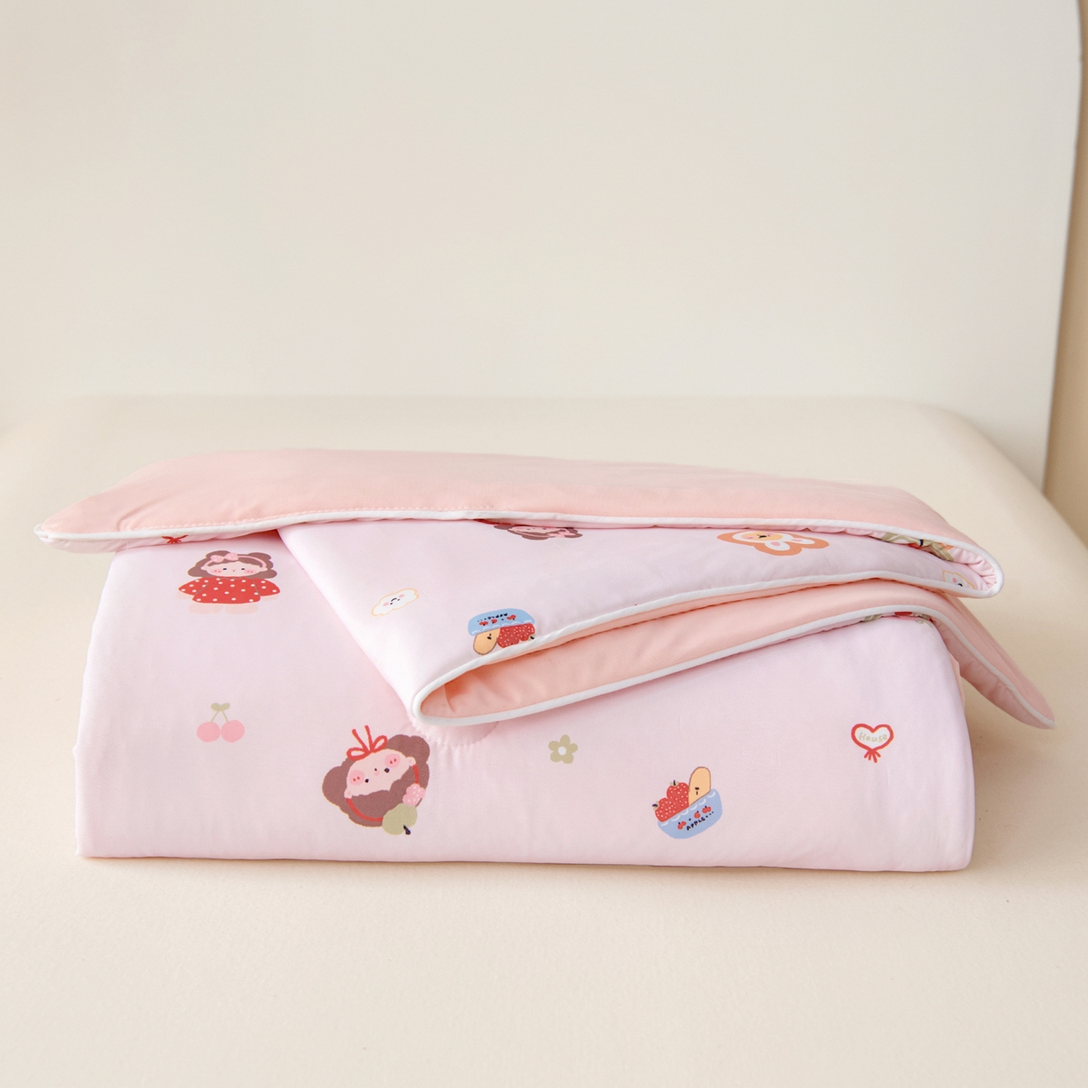 91家纺网 家纺一手货源 找家纺 御棉坊 御棉坊2026圆网A类凉感幼儿园夏凉被宝宝午睡薄被子儿童空调被夏被 粉粉女孩