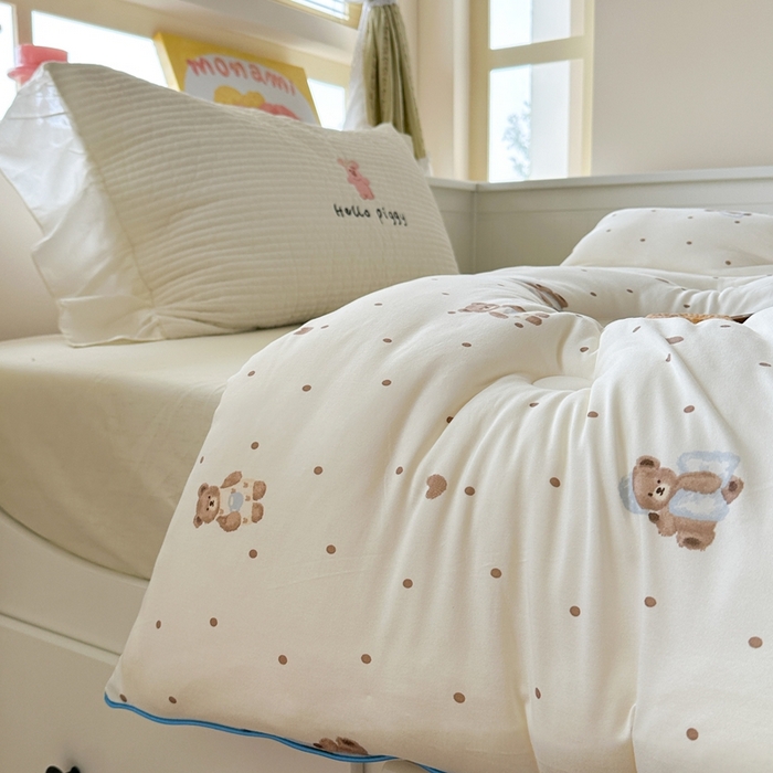 91家纺网 家纺一手货源 找家纺 暖生活 2026新款婴儿级牛奶针织棉大豆四季被冬被春秋被被子被芯晚安熊