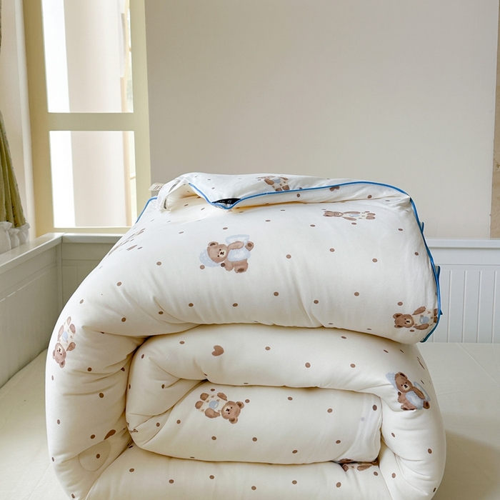 91家纺网 家纺一手货源 找家纺 暖生活 2026新款婴儿级牛奶针织棉大豆四季被冬被春秋被被子被芯晚安熊