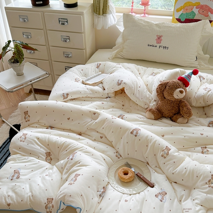 91家纺网 家纺一手货源 找家纺 暖生活 2026新款婴儿级牛奶针织棉大豆四季被冬被春秋被被子被芯晚安熊