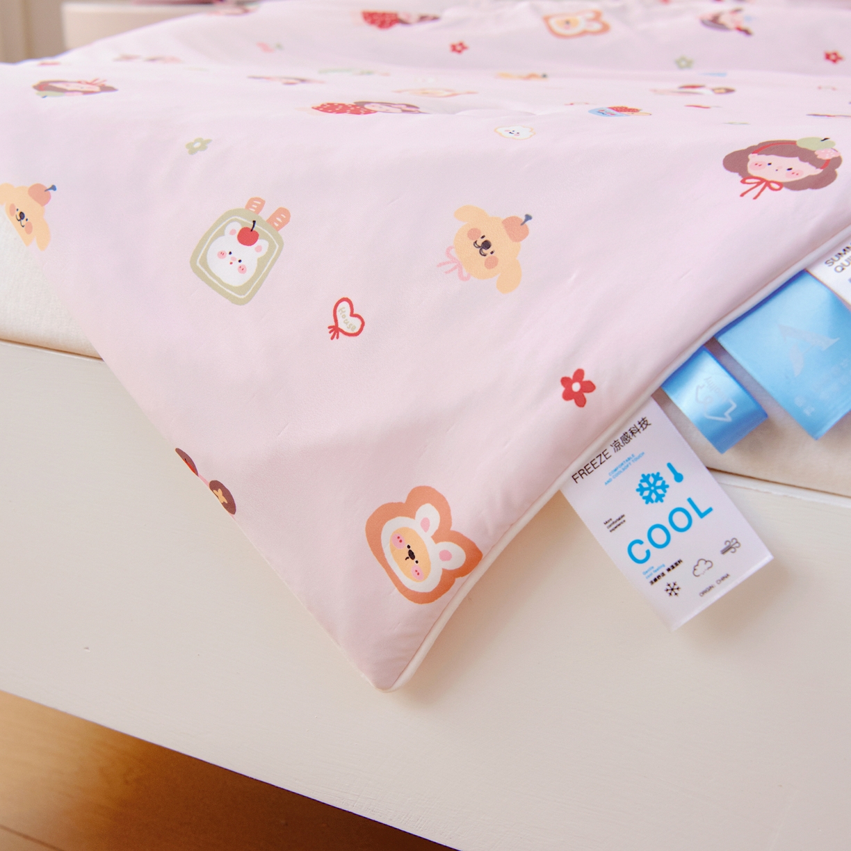 91家纺网 家纺一手货源 找家纺 御棉坊 御棉坊2026圆网A类凉感幼儿园夏凉被宝宝午睡薄被子儿童空调被夏被 粉粉女孩