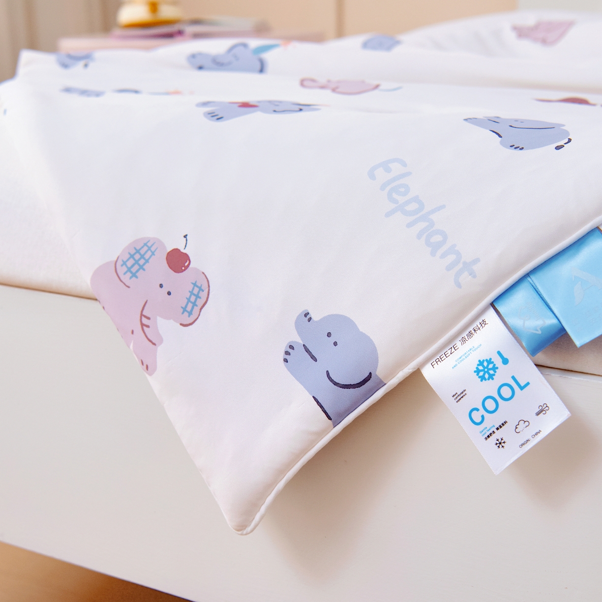 91家纺网 家纺一手货源 找家纺 御棉坊 御棉坊2026圆网A类凉感幼儿园夏凉被宝宝午睡薄被子儿童空调被夏被 顽皮小象