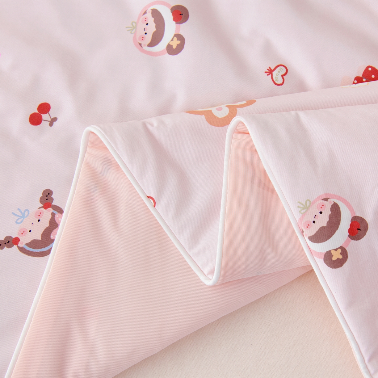 91家纺网 家纺一手货源 找家纺 御棉坊 御棉坊2026圆网A类凉感幼儿园夏凉被宝宝午睡薄被子儿童空调被夏被 粉粉女孩