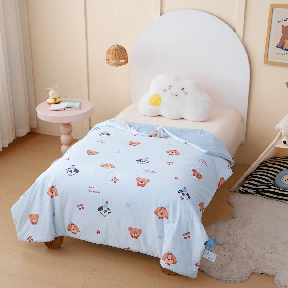 91家纺网 家纺一手货源 找家纺 御棉坊 御棉坊2026圆网A类凉感幼儿园夏凉被宝宝午睡薄被子儿童空调被夏被 好朋友