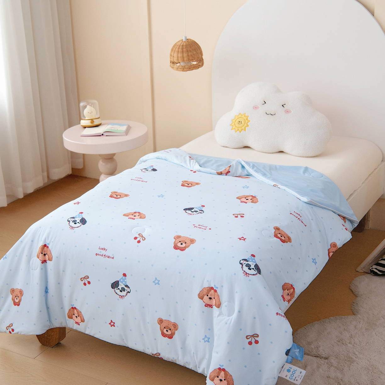 91家纺网 家纺一手货源 找家纺 御棉坊 御棉坊2026圆网A类凉感幼儿园夏凉被宝宝午睡薄被子儿童空调被夏被 好朋友