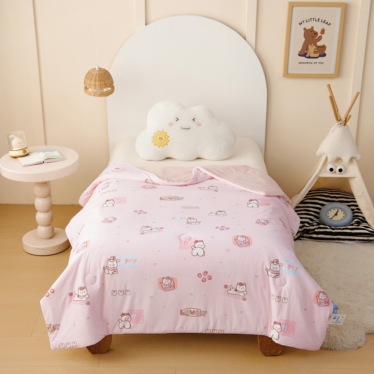 91家纺网 家纺一手货源 找家纺 御棉坊 御棉坊2026圆网A类凉感幼儿园夏凉被宝宝午睡薄被子儿童空调被夏被 草莓小猫