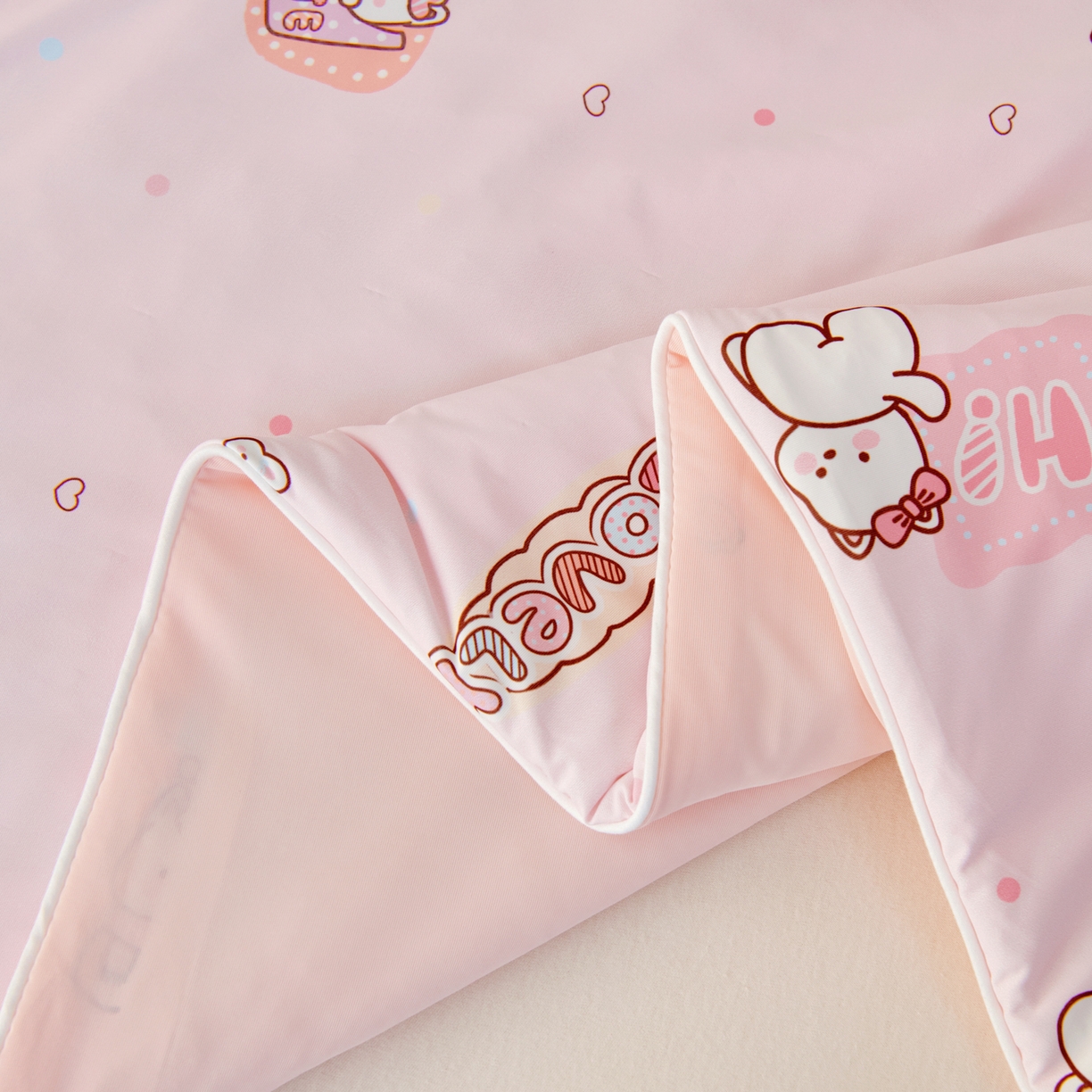 91家纺网 家纺一手货源 找家纺 御棉坊 御棉坊2026圆网A类凉感幼儿园夏凉被宝宝午睡薄被子儿童空调被夏被 草莓小猫