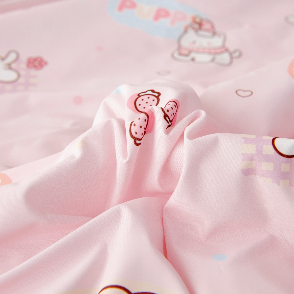 91家纺网 家纺一手货源 找家纺 御棉坊 御棉坊2026圆网A类凉感幼儿园夏凉被宝宝午睡薄被子儿童空调被夏被 草莓小猫