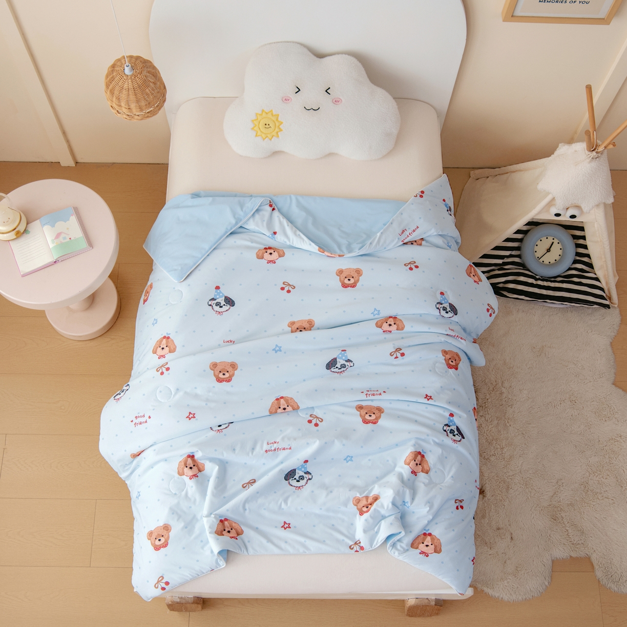 91家纺网 家纺一手货源 找家纺 御棉坊 御棉坊2026圆网A类凉感幼儿园夏凉被宝宝午睡薄被子儿童空调被夏被 好朋友