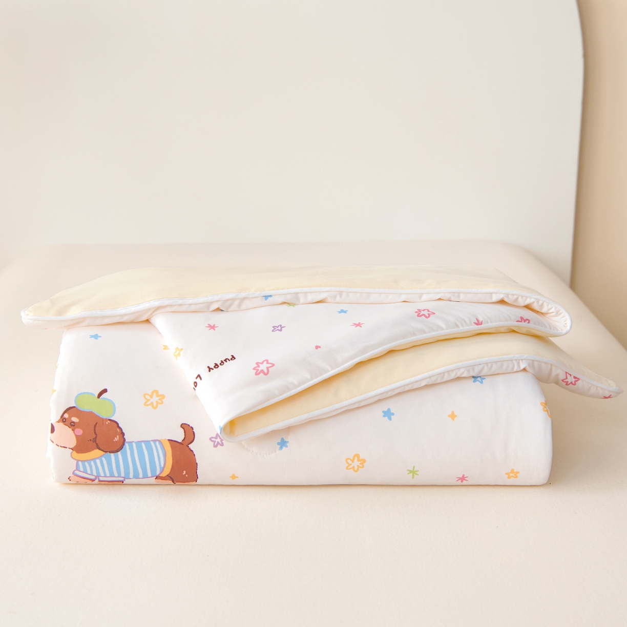 91家纺网 家纺一手货源 找家纺 御棉坊 御棉坊2026圆网A类凉感幼儿园夏凉被宝宝午睡薄被子儿童空调被夏被 星星狗