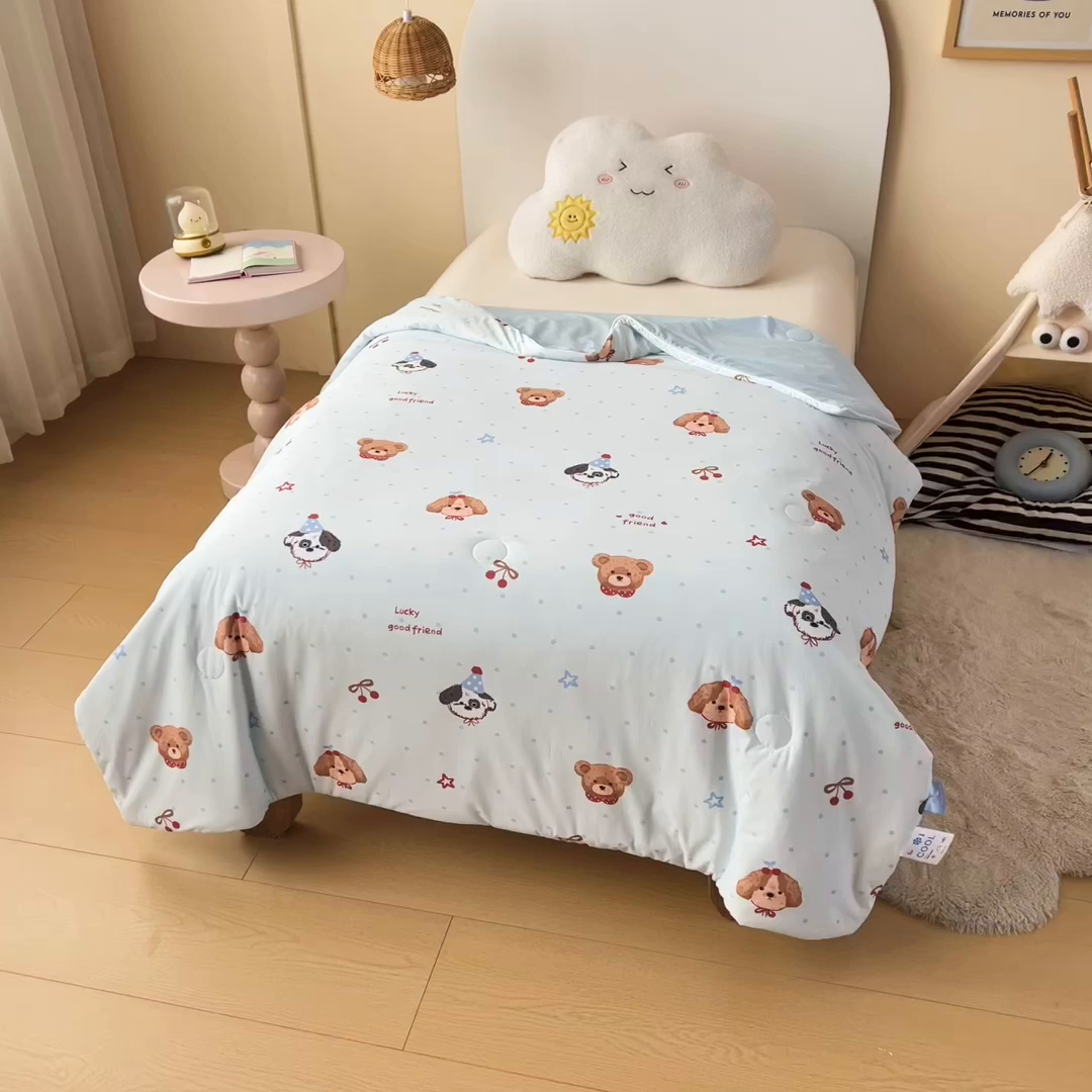 91家纺网 家纺一手货源 找家纺 御棉坊 御棉坊2026圆网A类凉感幼儿园夏凉被宝宝午睡薄被子儿童空调被夏被 好朋友