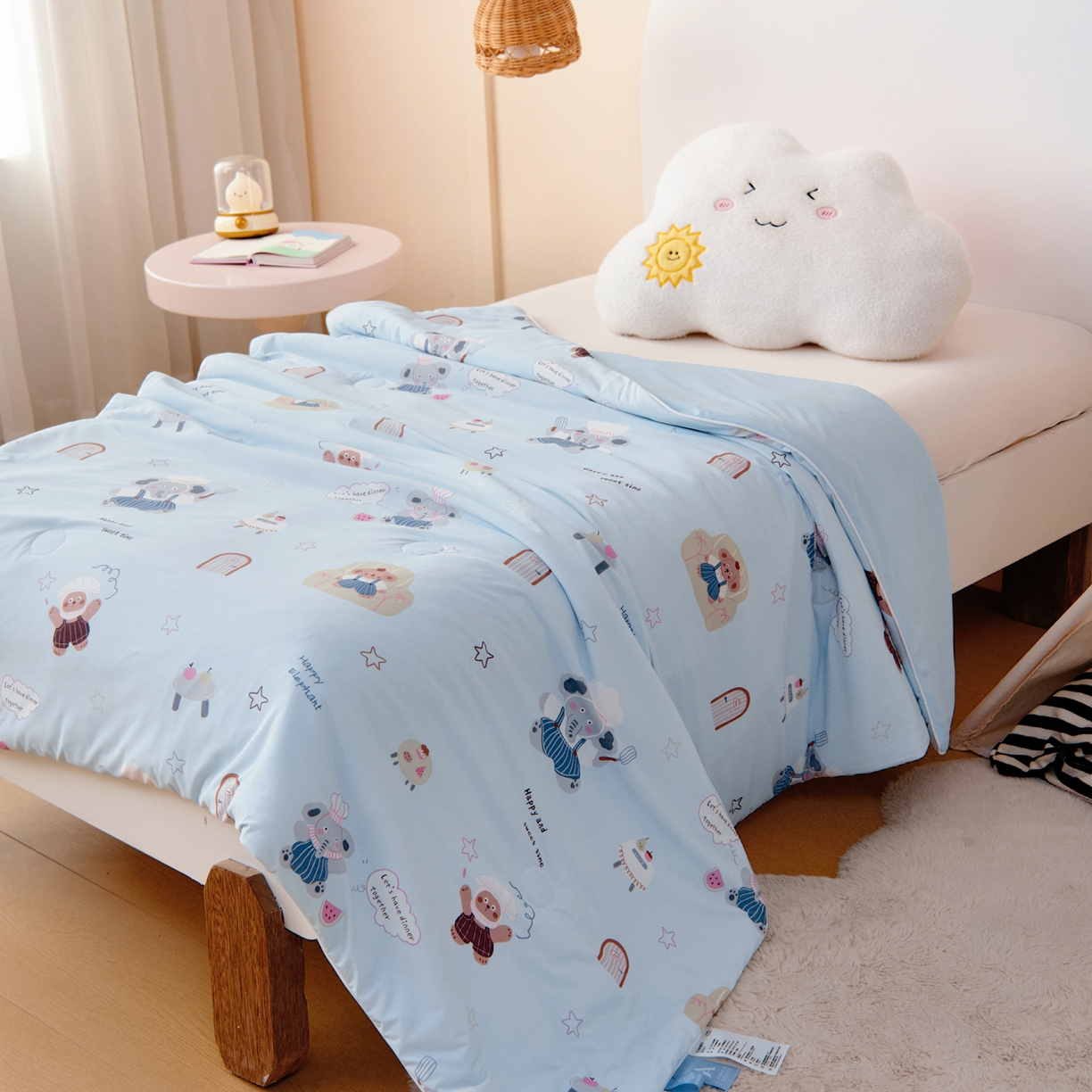 御棉坊 御棉坊2026圆网A类凉感幼儿园夏凉被宝宝午睡薄被子儿童空调被夏被 小象蛋糕坊
