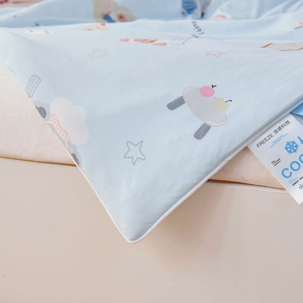 91家纺网 家纺一手货源 找家纺 御棉坊 御棉坊2026圆网A类凉感幼儿园夏凉被宝宝午睡薄被子儿童空调被夏被 小象蛋糕坊