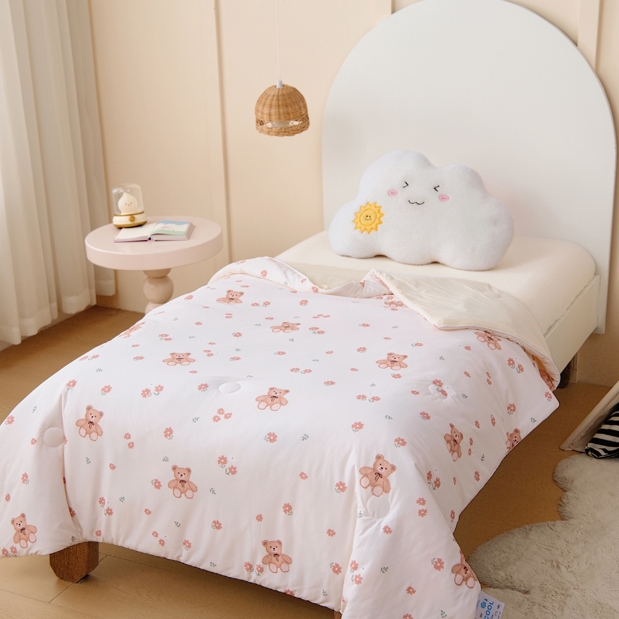 91家纺网 家纺一手货源 找家纺 御棉坊 御棉坊2026圆网A类凉感幼儿园夏凉被宝宝午睡薄被子儿童空调被夏被 春日小熊