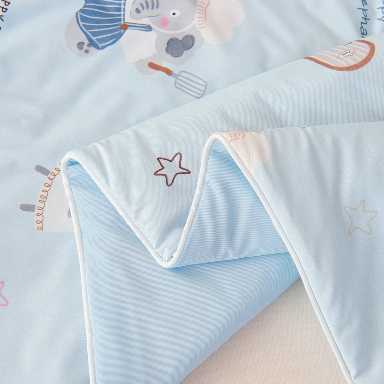 91家纺网 家纺一手货源 找家纺 御棉坊 御棉坊2026圆网A类凉感幼儿园夏凉被宝宝午睡薄被子儿童空调被夏被 小象蛋糕坊