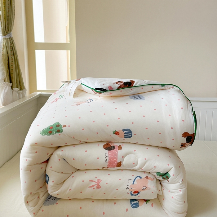 91家纺网 家纺一手货源 找家纺 暖生活 2026新款婴儿级牛奶针织棉大豆四季被冬被春秋被被子被芯小绘本