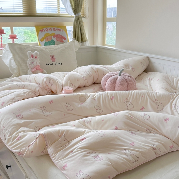 91家纺网 家纺一手货源 找家纺 暖生活 2026新款婴儿级牛奶针织棉大豆四季被冬被春秋被被子被芯小兔兔