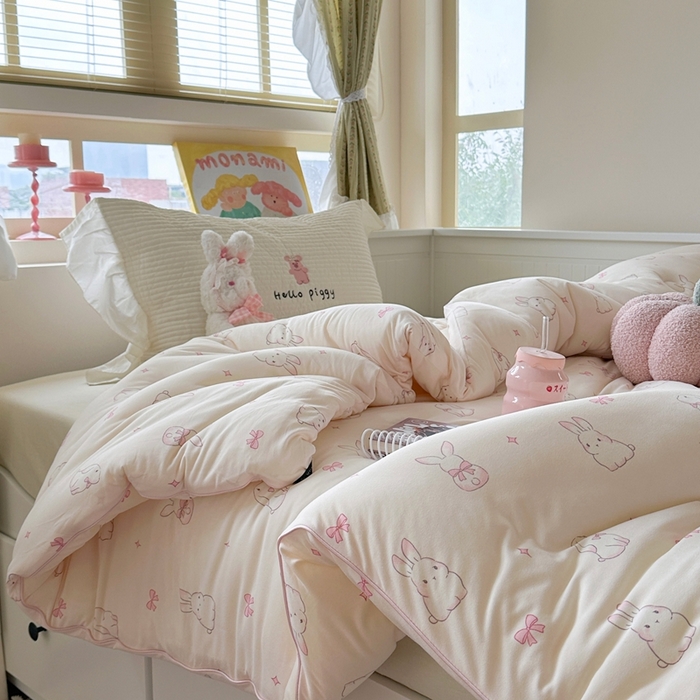 91家纺网 家纺一手货源 找家纺 暖生活 2026新款婴儿级牛奶针织棉大豆四季被冬被春秋被被子被芯小兔兔