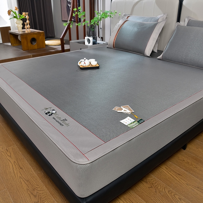 91家纺网 家纺一手货源 找家纺 （总）小牛席业 2026新款加厚款-经典熊猫冰藤席（床笠款）凉席藤席冰藤席竹席空调席草席冰丝席豆豆席乳胶席三件套