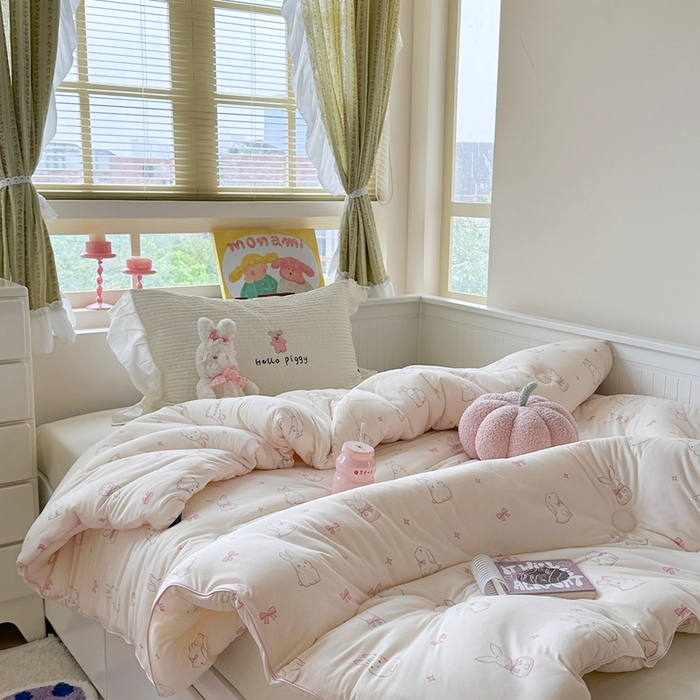 91家纺网 家纺一手货源 找家纺 暖生活 2026新款婴儿级牛奶针织棉大豆四季被冬被春秋被被子被芯小兔兔