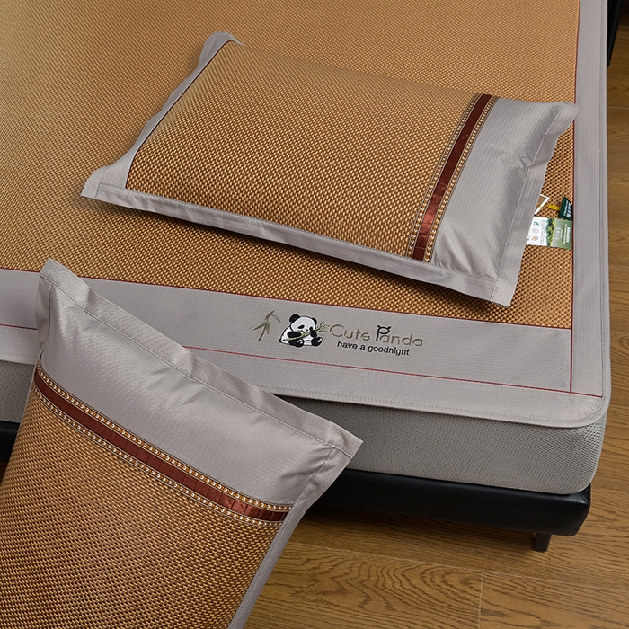 91家纺网 家纺一手货源 找家纺 （总）小牛席业 2026新款加厚款-经典熊猫冰藤席（床笠款）凉席藤席冰藤席竹席空调席草席冰丝席豆豆席乳胶席三件套