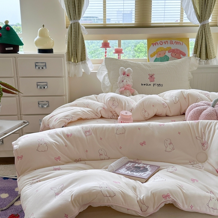 91家纺网 家纺一手货源 找家纺 暖生活 2026新款婴儿级牛奶针织棉大豆四季被冬被春秋被被子被芯小兔兔