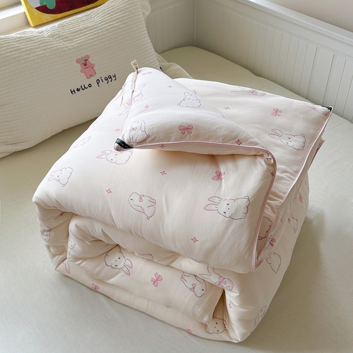 91家纺网 家纺一手货源 找家纺 暖生活 2026新款婴儿级牛奶针织棉大豆四季被冬被春秋被被子被芯小兔兔