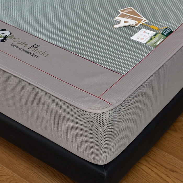 91家纺网 家纺一手货源 找家纺 小牛席业 2026新款加厚款-经典熊猫冰藤席（床笠款）凉席藤席冰藤席竹席空调席草席冰丝席豆豆席乳胶席三件套 加厚款-熊猫冰藤席（床笠款）-绿色