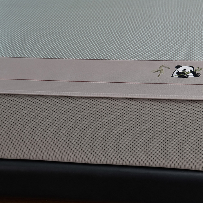 91家纺网 家纺一手货源 找家纺 小牛席业 2026新款加厚款-经典熊猫冰藤席（床笠款）凉席藤席冰藤席竹席空调席草席冰丝席豆豆席乳胶席三件套 加厚款-熊猫冰藤席（床笠款）-绿色