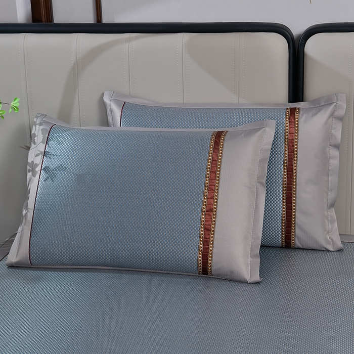 91家纺网 家纺一手货源 找家纺 小牛席业 2026新款加厚款-经典熊猫冰藤席（床笠款）凉席藤席冰藤席竹席空调席草席冰丝席豆豆席乳胶席三件套 加厚款-熊猫冰藤席（床笠款）-蓝色