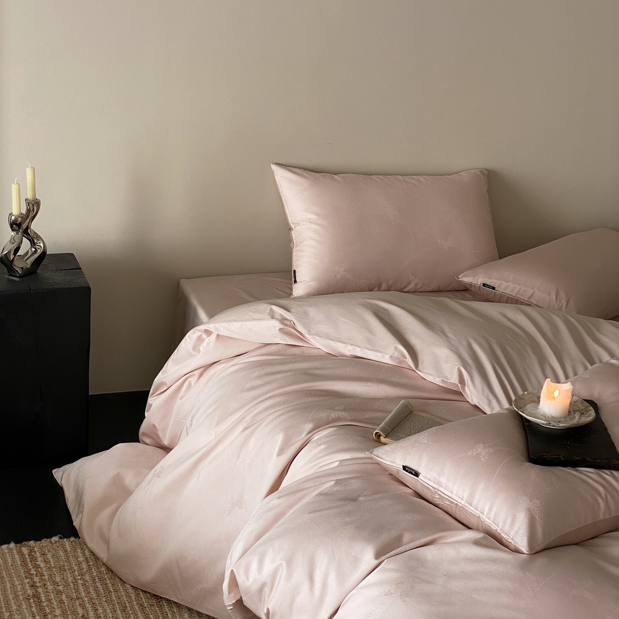 玉宇阁家居 2026新款50支双股全棉纯棉贡缎大提花四件套 邂逅