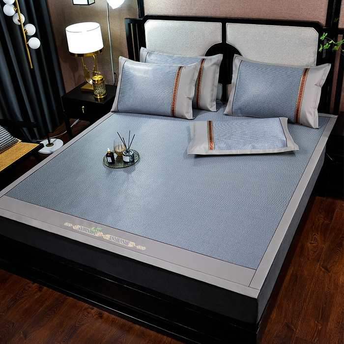 91家纺网 家纺一手货源 找家纺 小牛席业 2026新款夏日冰点-冰藤双面席凉席藤席冰藤席冰丝席竹席草席空调席乳胶席豆豆席 夏日冰点-冰藤双面席-蓝色