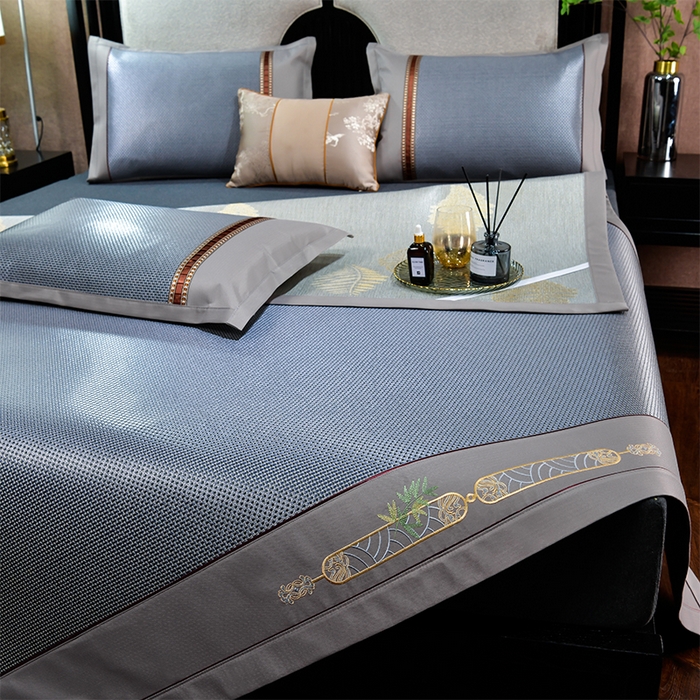 91家纺网 家纺一手货源 找家纺 小牛席业 2026新款夏日冰点-冰藤双面席凉席藤席冰藤席冰丝席竹席草席空调席乳胶席豆豆席 夏日冰点-冰藤双面席-蓝色