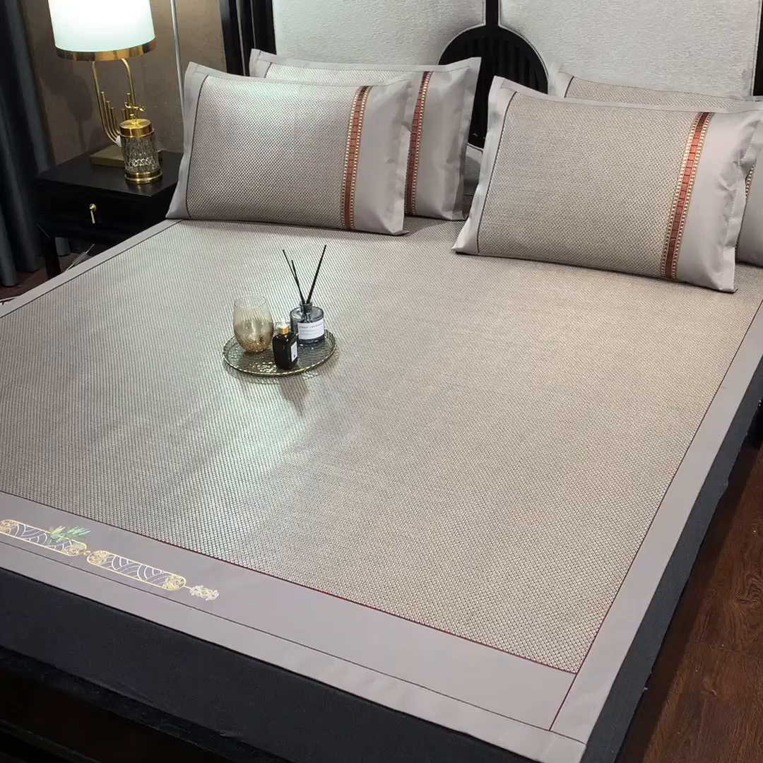 91家纺网 家纺一手货源 找家纺 小牛席业 2026新款夏日冰点-冰藤双面席凉席藤席冰藤席冰丝席竹席草席空调席乳胶席豆豆席 夏日冰点-冰藤双面席-香槟