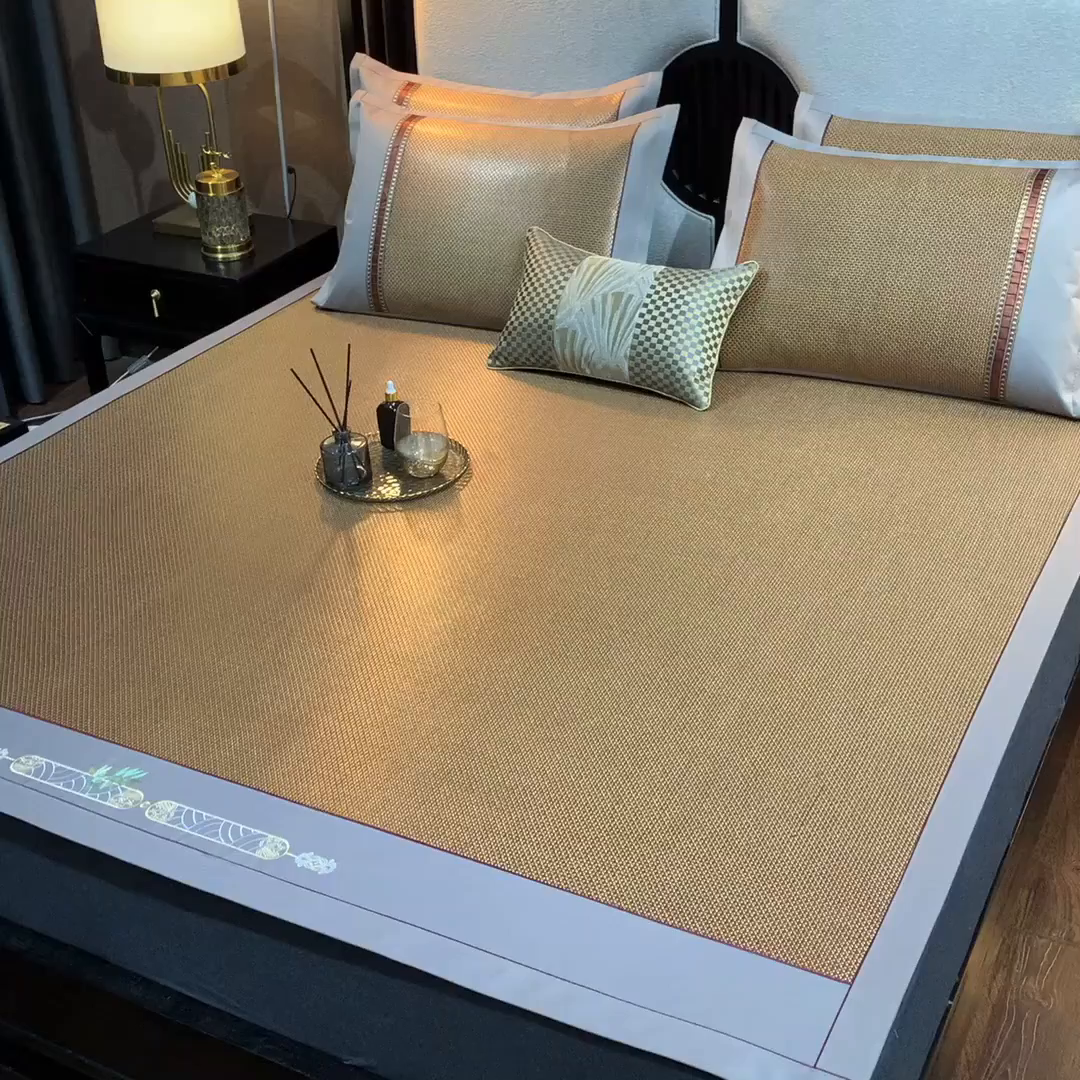 91家纺网 家纺一手货源 找家纺 小牛席业 2026新款夏日冰点-冰藤双面席凉席藤席冰藤席冰丝席竹席草席空调席乳胶席豆豆席 夏日冰点-冰藤双面席-咖色