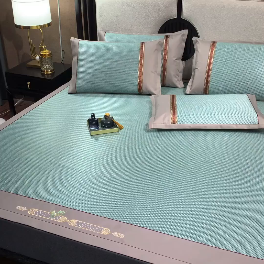 91家纺网 家纺一手货源 找家纺 小牛席业 2026新款夏日冰点-冰藤双面席凉席藤席冰藤席冰丝席竹席草席空调席乳胶席豆豆席 夏日冰点-冰藤双面席-绿色