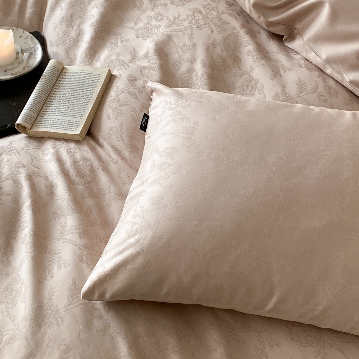 91家纺网 家纺一手货源 找家纺 玉宇阁家居 2026新款50支双股全棉纯棉贡缎大提花四件套 自然之息-裸