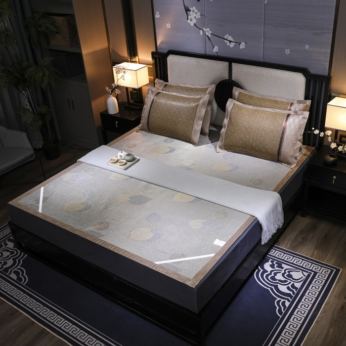 91家纺网 家纺一手货源 找家纺 （总）小牛席业 2026新款绣花古藤凉席【双面席】凉席藤席冰藤席竹席空调席草席冰丝席豆豆席乳胶席三件套