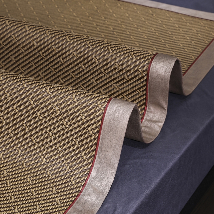 91家纺网 家纺一手货源 找家纺 小牛席业 2026新款绣花古藤凉席【双面席】凉席藤席冰藤席竹席空调席草席冰丝席豆豆席乳胶席三件套 古韵藤席双面席