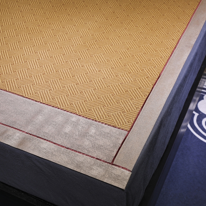 91家纺网 家纺一手货源 找家纺 小牛席业 2026新款绣花古藤凉席【双面席】凉席藤席冰藤席竹席空调席草席冰丝席豆豆席乳胶席三件套 夏日摩卡双面席