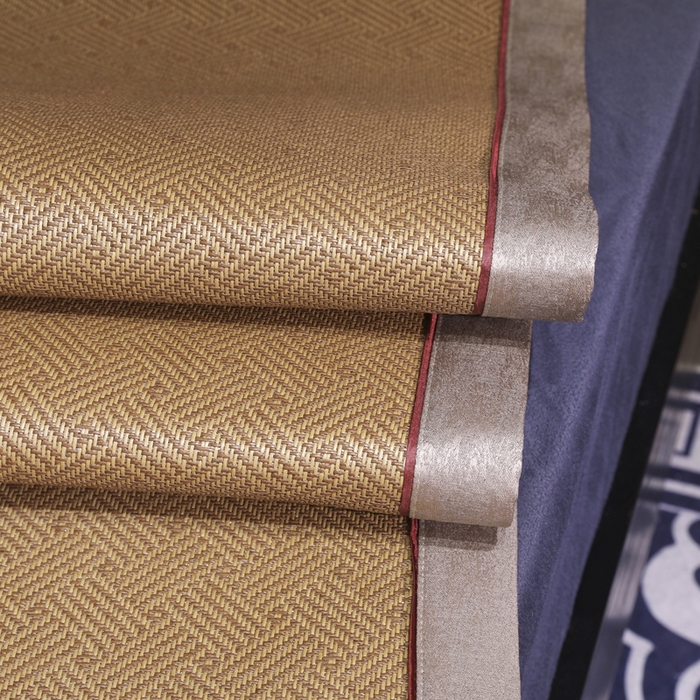 91家纺网 家纺一手货源 找家纺 小牛席业 2026新款绣花古藤凉席【双面席】凉席藤席冰藤席竹席空调席草席冰丝席豆豆席乳胶席三件套 夏日摩卡双面席