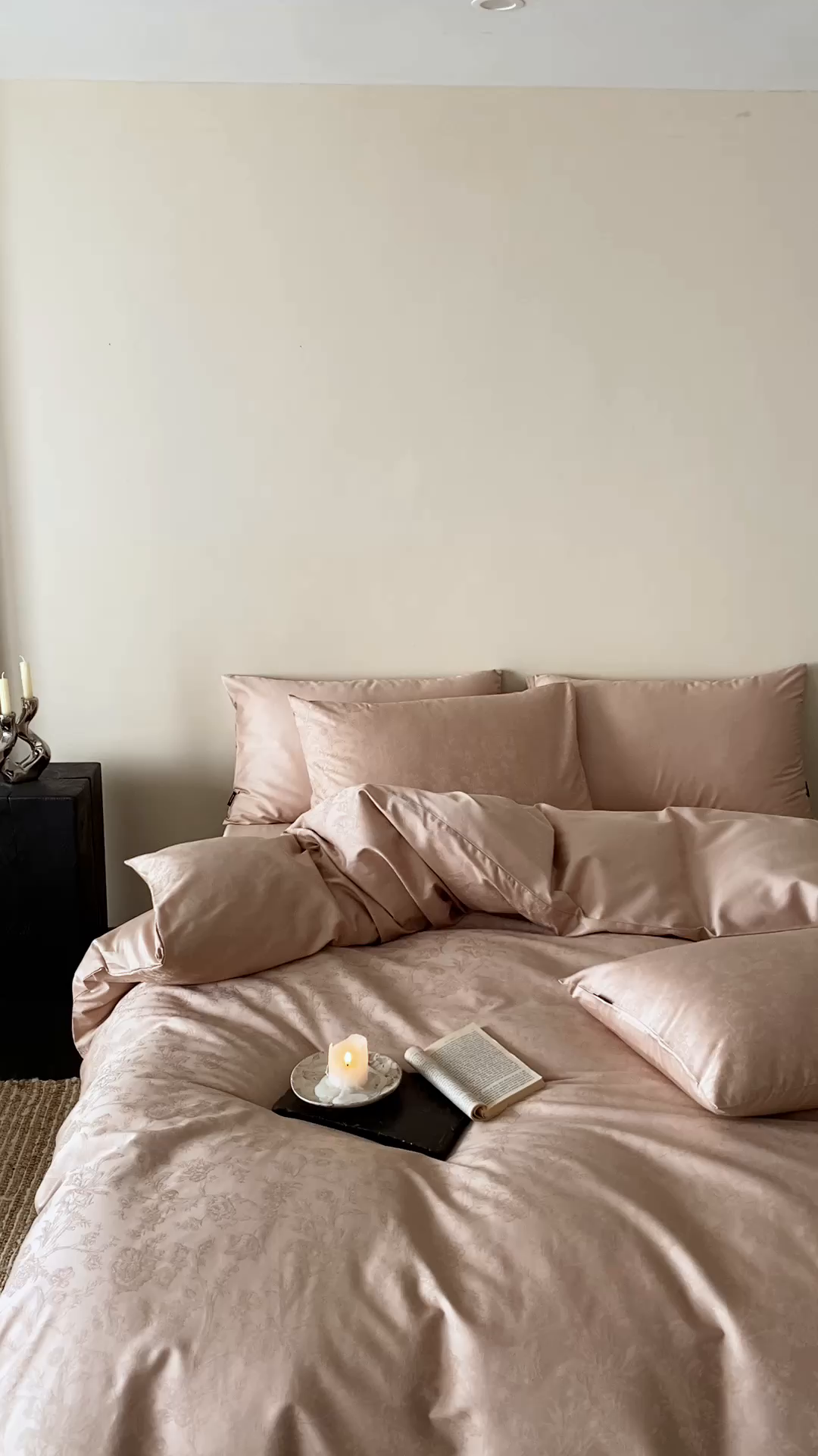 91家纺网 家纺一手货源 找家纺 玉宇阁家居 2026新款50支双股全棉纯棉贡缎大提花四件套 自然之息-裸