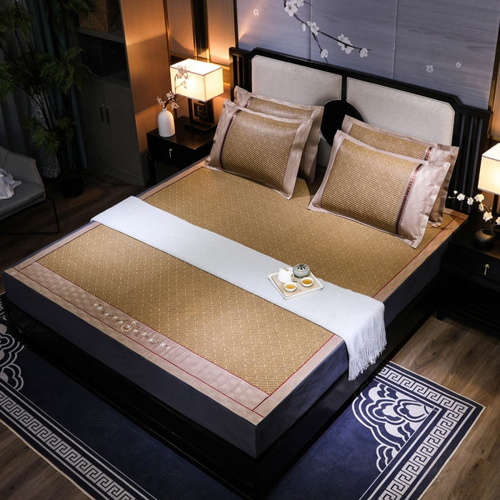 91家纺网 家纺一手货源 找家纺 （总）小牛席业 2026新款绣花古藤凉席【双面席】凉席藤席冰藤席竹席空调席草席冰丝席豆豆席乳胶席三件套